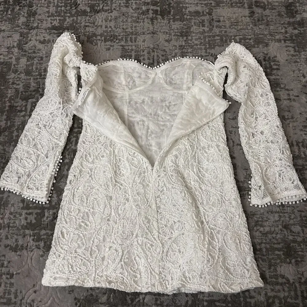 12th Tribe Lilliana Off Shoulder Lace Dress Women’s Size Large - Picture 14 of 15